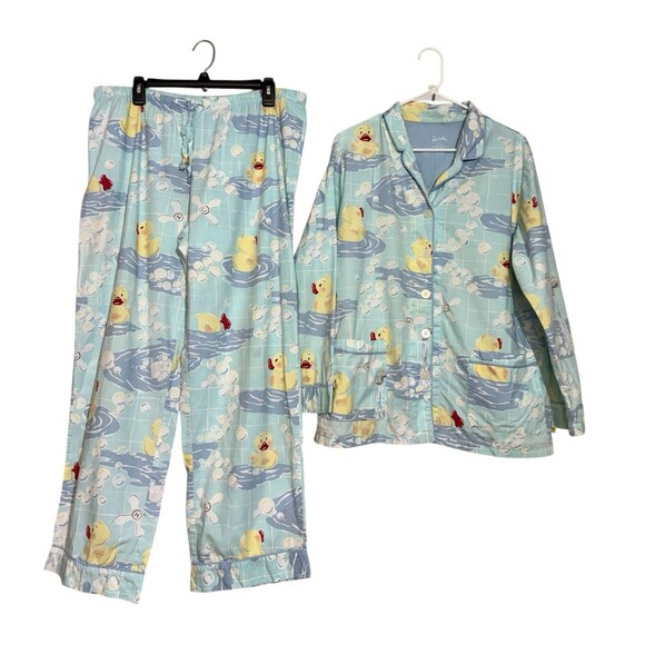 Nick & Nora Women Pajama Set Rubber Ducky XL - Picture 1 of 8